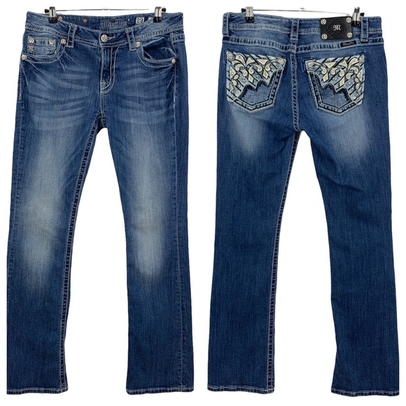 Miss Me Embellished Relaxed Boot Cut Jeans 29 x 33 - Picture 2 of 15